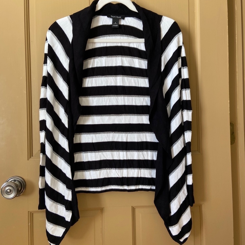 WHBM Striped Open Cardigan Sweater Size Small